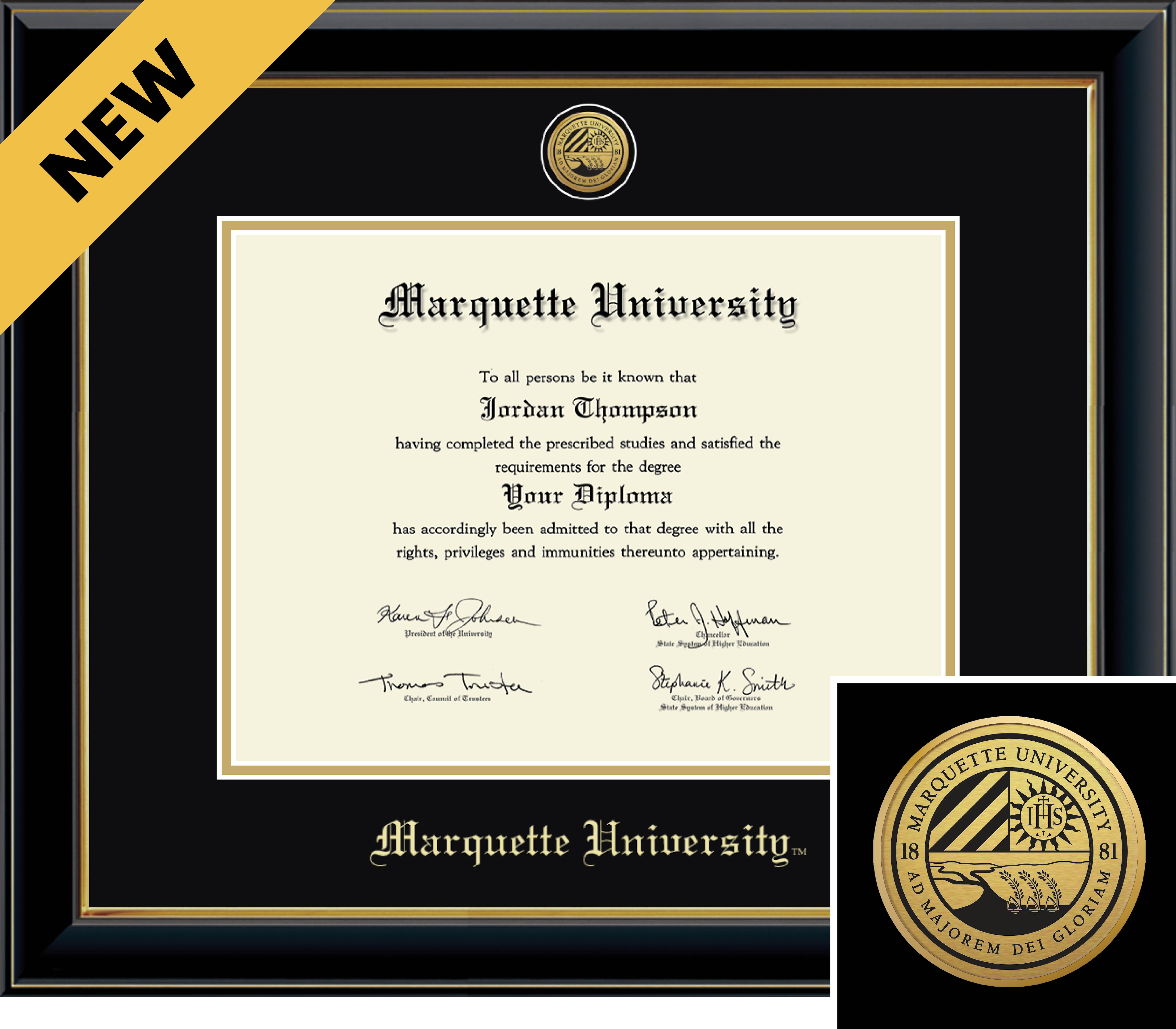 Church Hill Classics ONYX 9x12 Black Diploma Frame