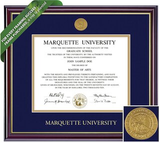 Framing Success 9 x 12 Windsor Gold Medallion Bachelors, Masters Diploma Frame