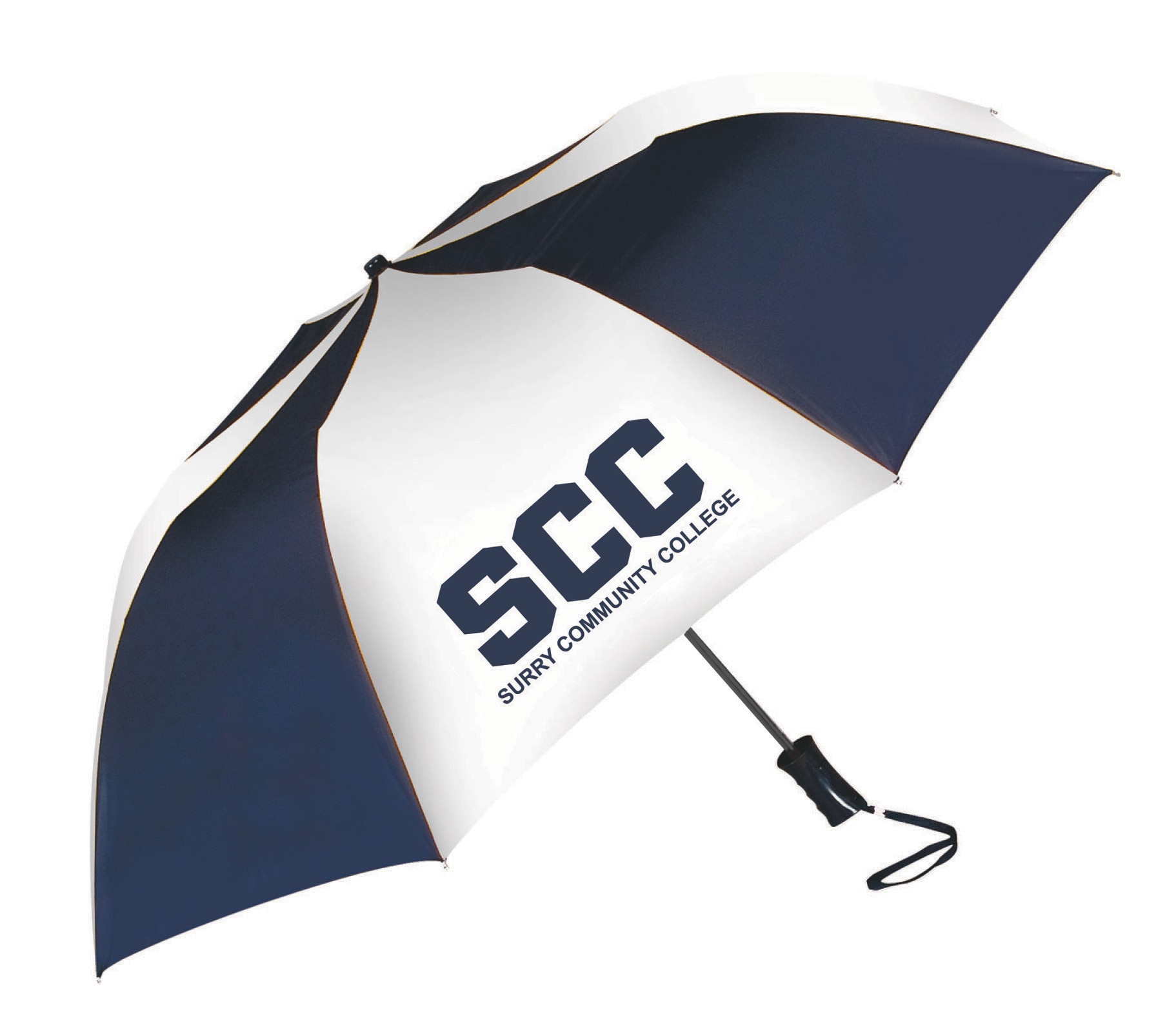 "The Sport" 2-Tone Emblematic Umbrella Automatic Folding 48" Coverage