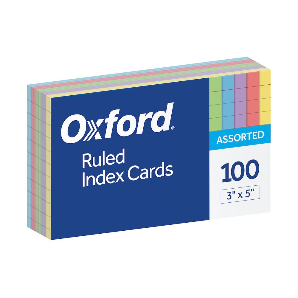 OXFORD INDEX CARDS 3x5 COLORED