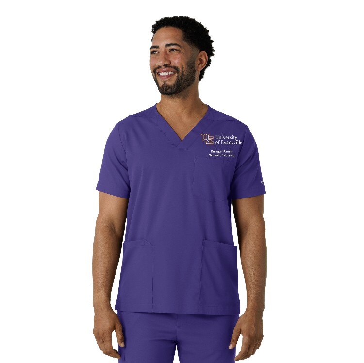UE1 Men's Multi Pocket V-Neck Top GRAPE