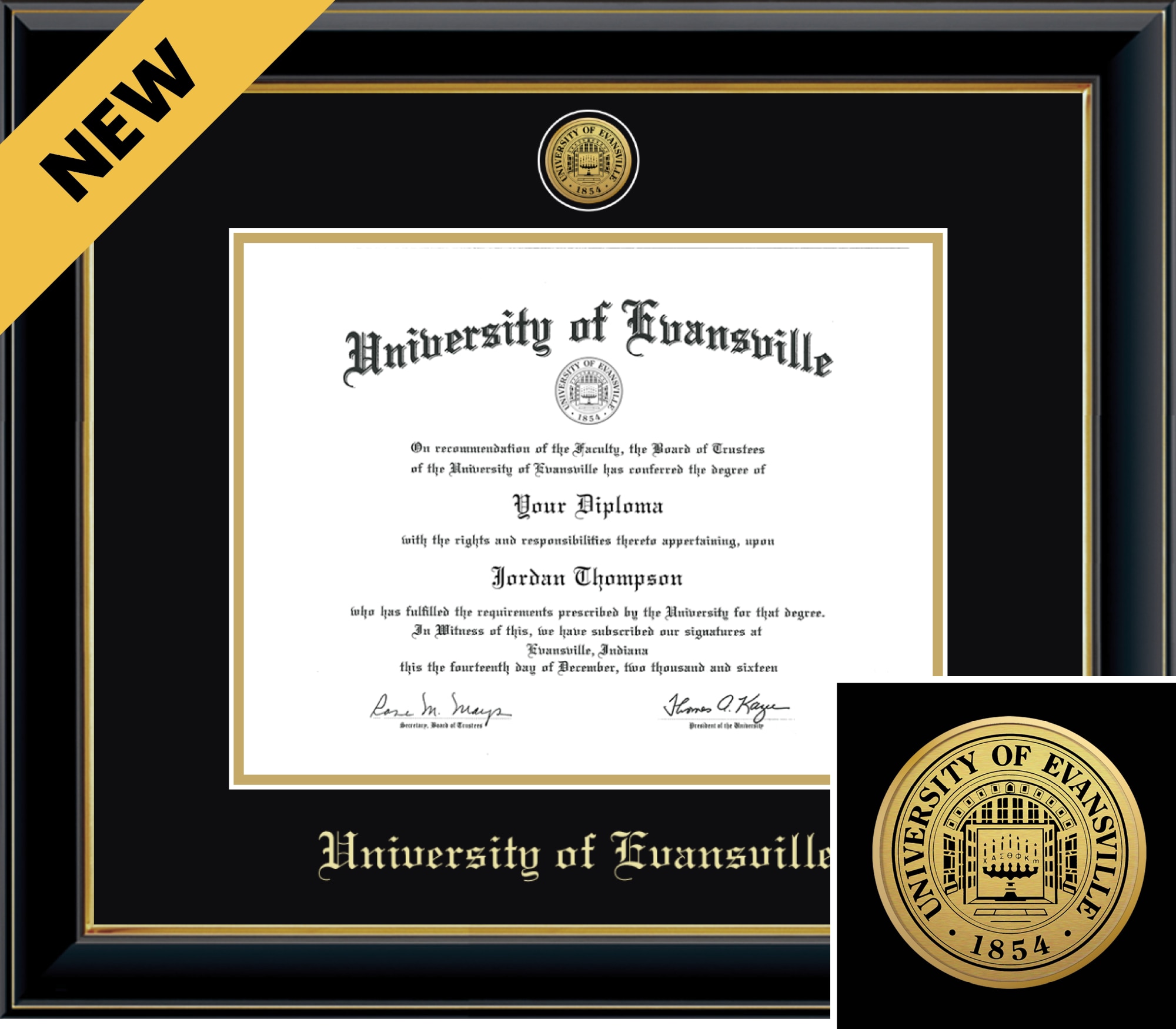 Church Hill Classics Onyx 8.5x11 Black Diploma Frame