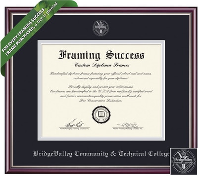 Framing Success 8.5 x 11 Scholastic Gold Embossed School Seal Bachelors, Masters Diploma Frame