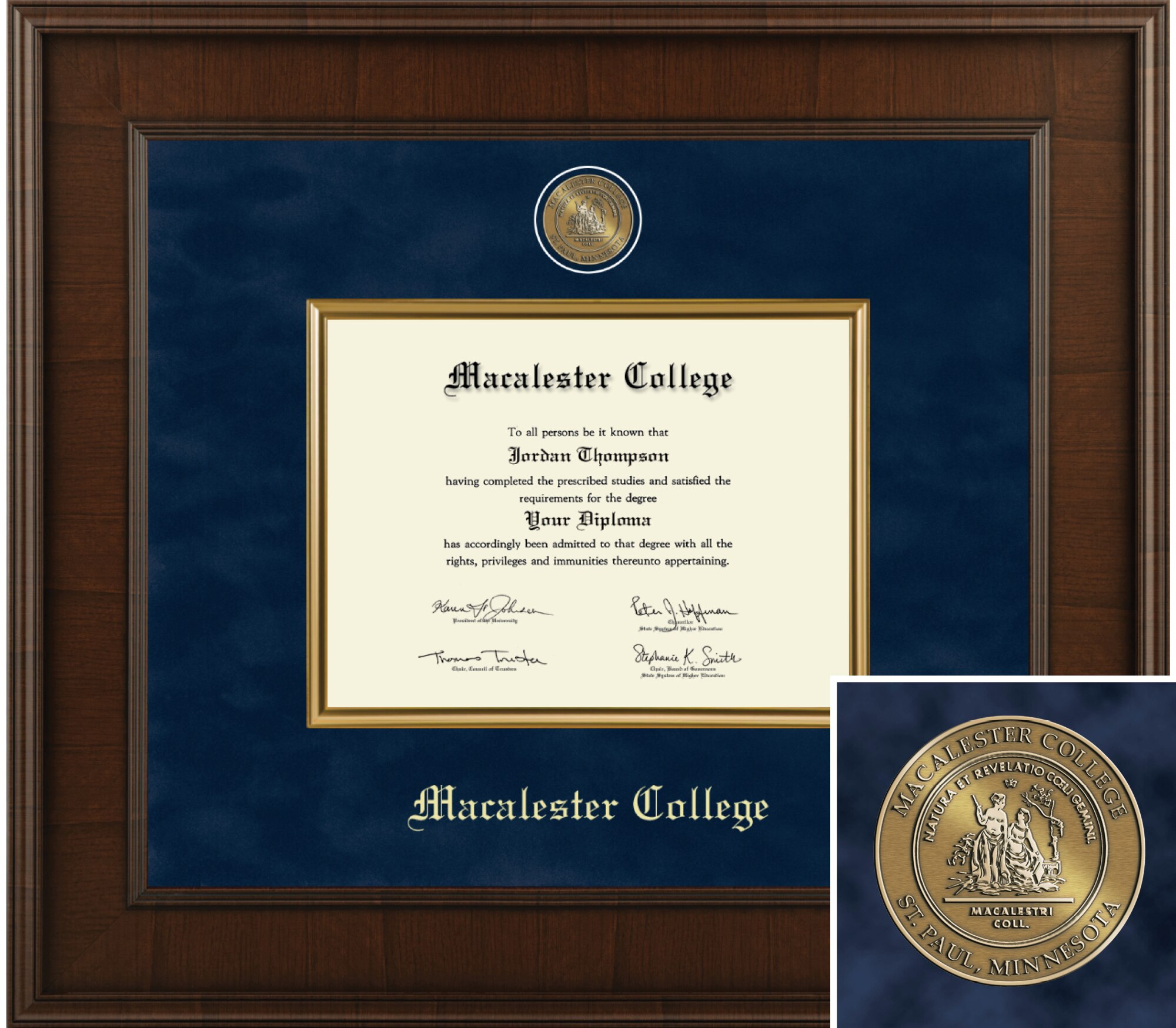 Church Hill Classics Presidential 8x6 Walnut Diploma Frame