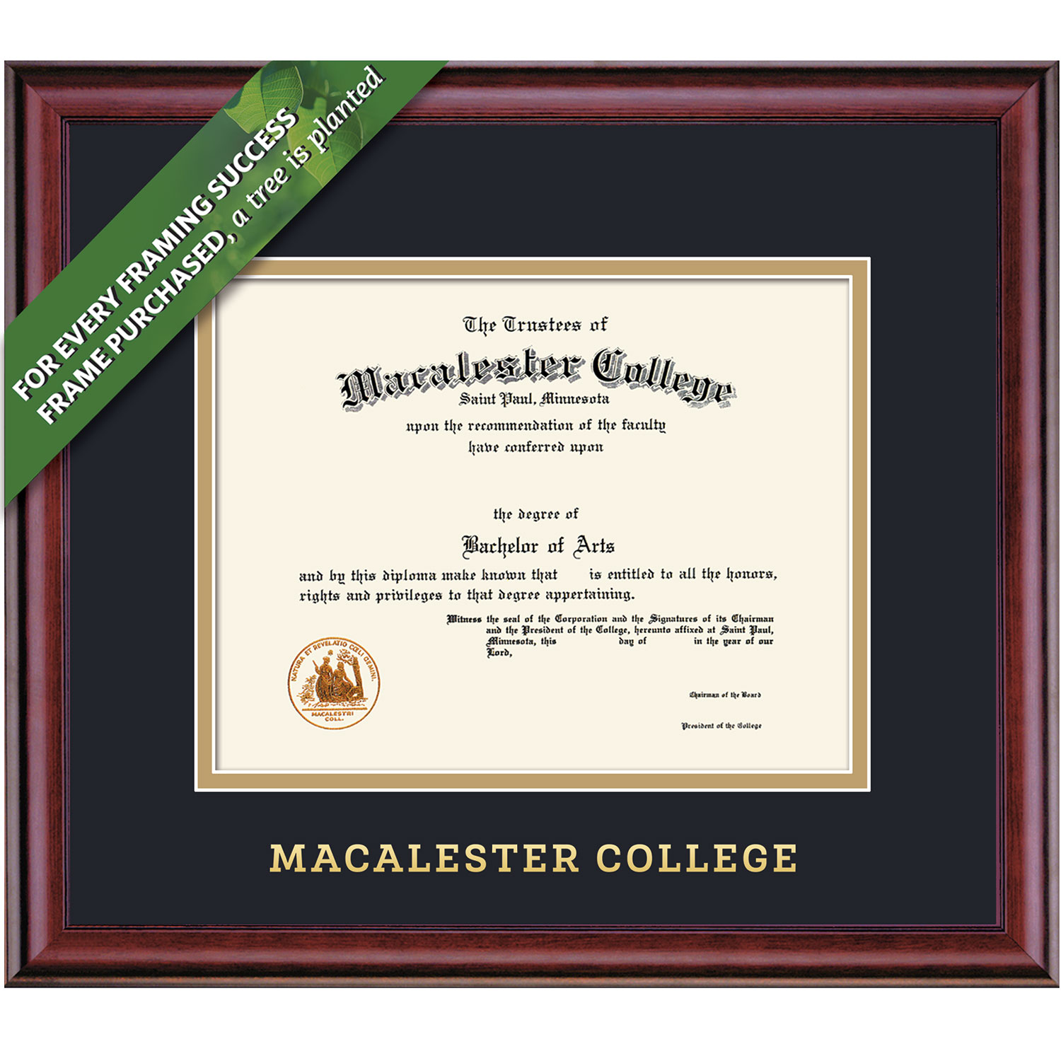 Framing Success 6 x 8 Classic Gold Embossed School Name Bachelors Diploma Frame