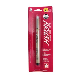 Sakura Pigma Brush Pen, Black, Carded Packaging
