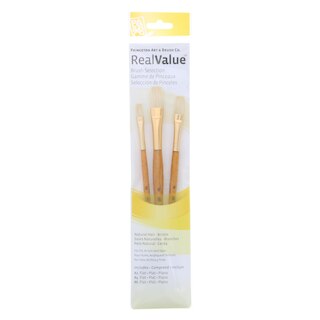 Princeton Brush Real Value 3-Brush Bristle Brush Set, Flat 2, 4, 6