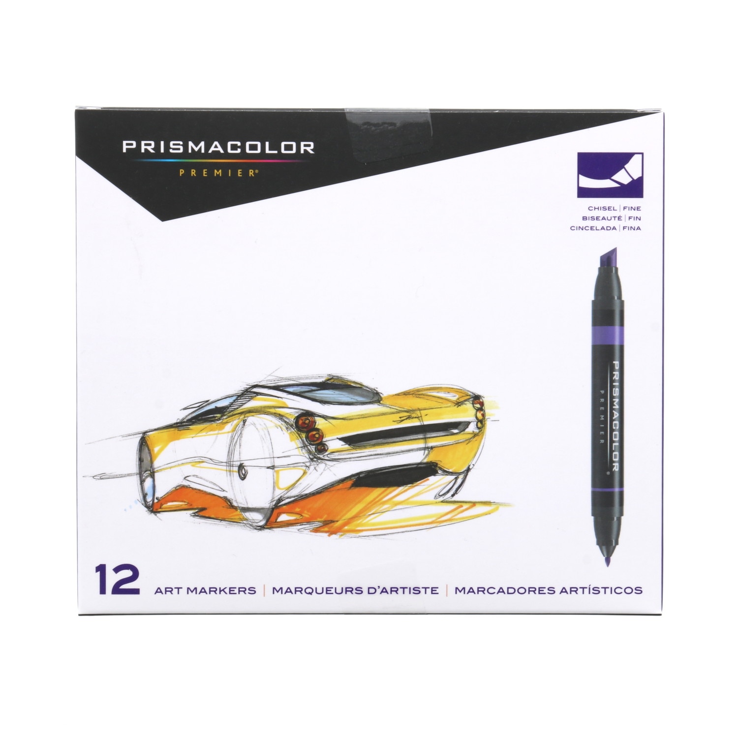 Prismacolor Premier Double-Ended Art Marker Set, Chisel-Fine, 12-Colors, Primary Colors