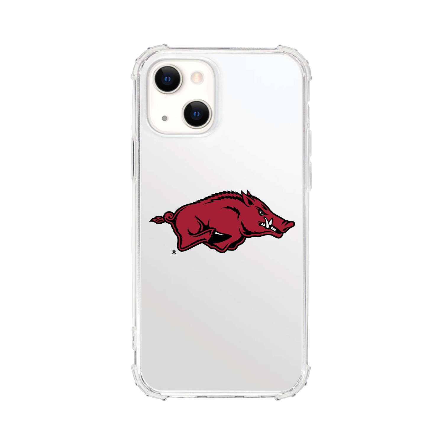 University of Arkansas - Fayetteville-Clear Tough Edge Phone Case, Classic - iPhone 15 Plus