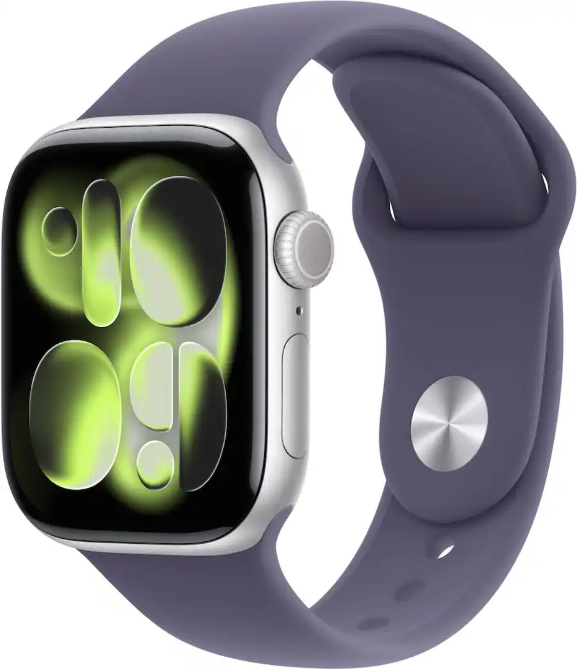 Apple Watch Series 11 GPS 42mm Silver Aluminum Case with Purple Fog Sport Band - S/M