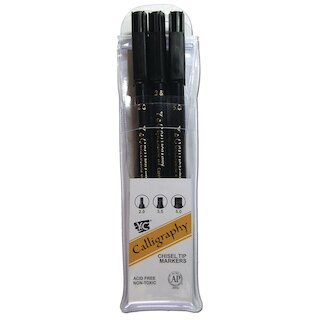 Calligraphy Set 3 Sizes/Blk
