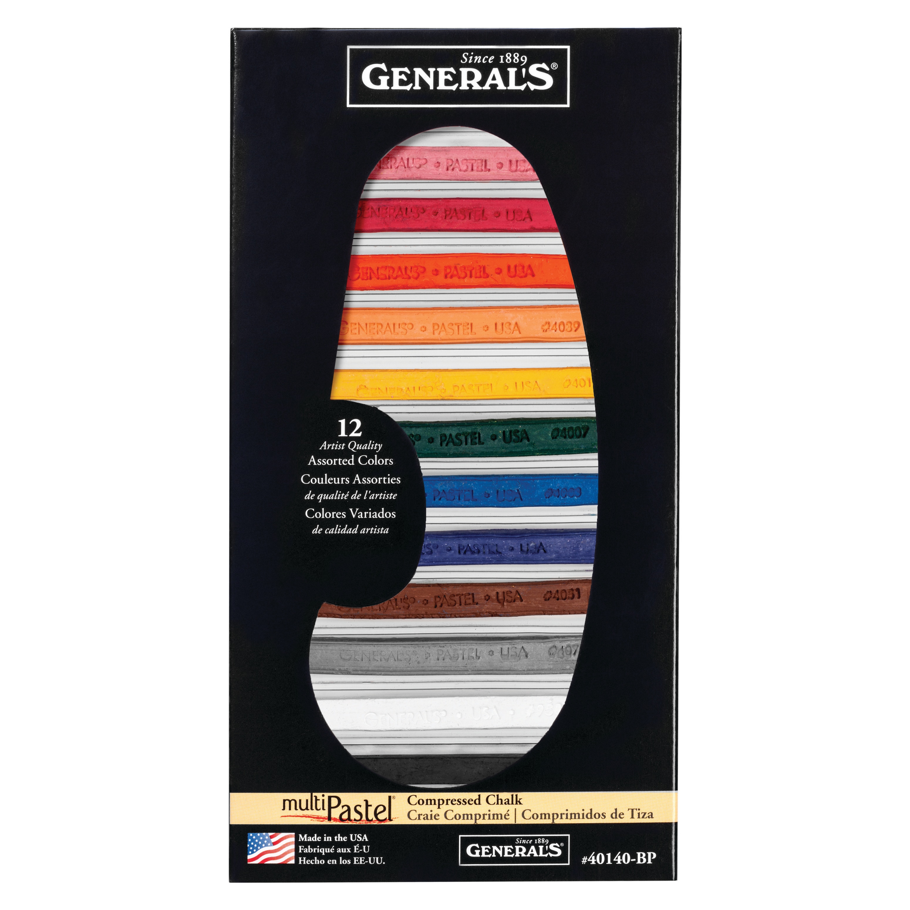General Pencil 12-Color Multi Pastel Stick Set