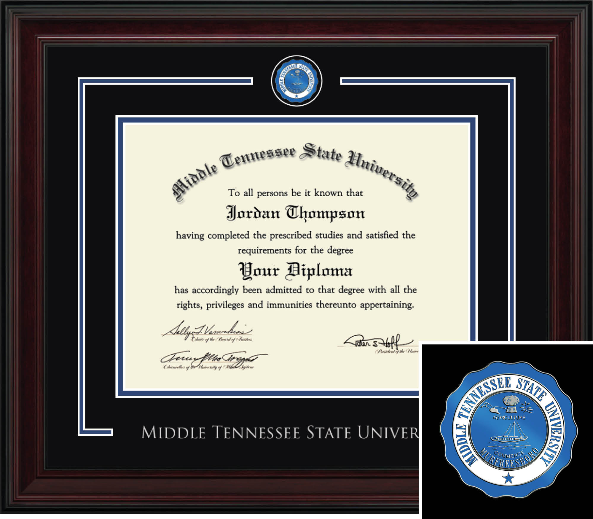 Church Hill Classics Showcase 8.5x11 Cherry Diploma Frame