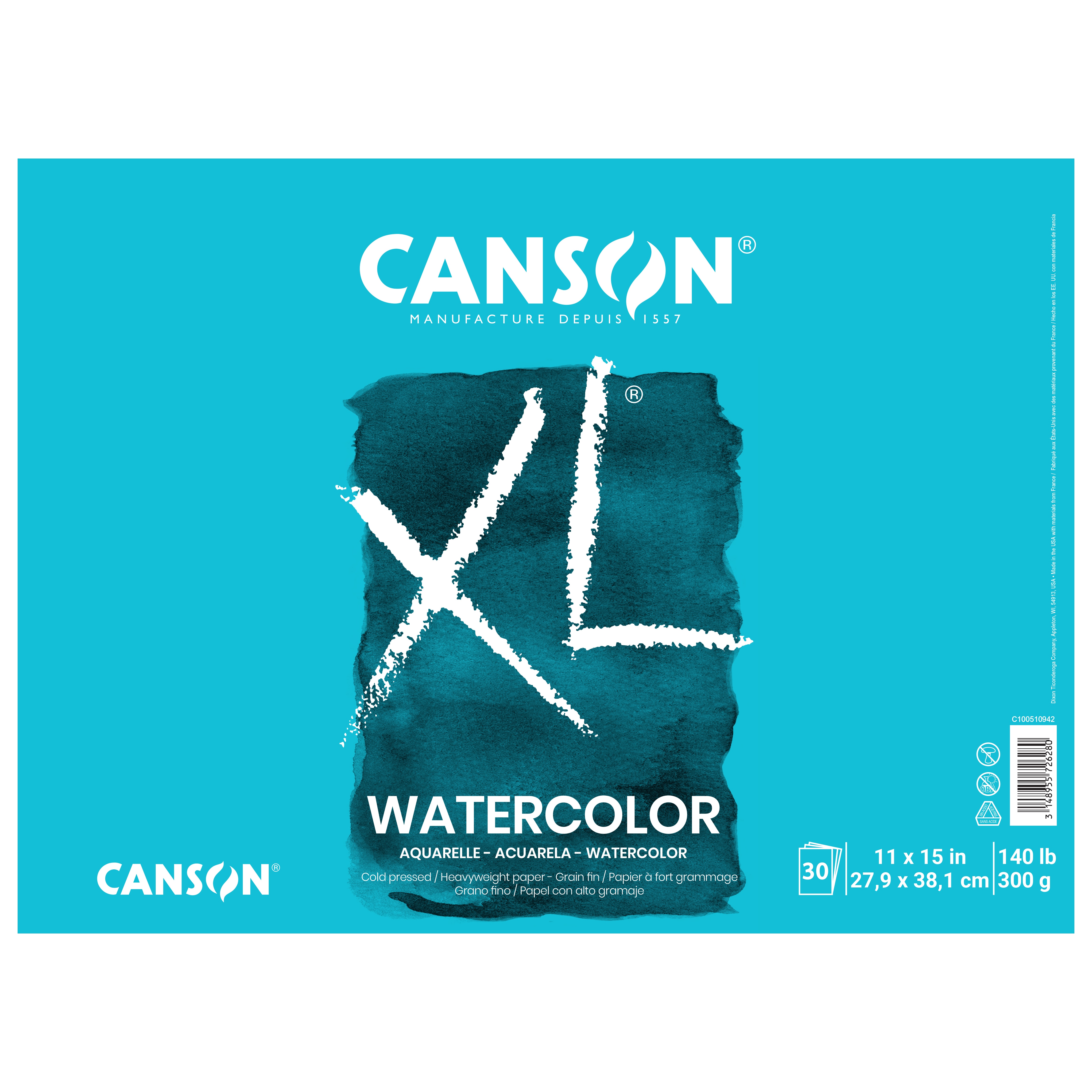 Canson XL Watercolor Pad, 30 Sheets, 11" x 15"