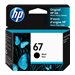 HP 67  PIGMENTED BLACK  ORIGINAL  INK CARTRIDGE