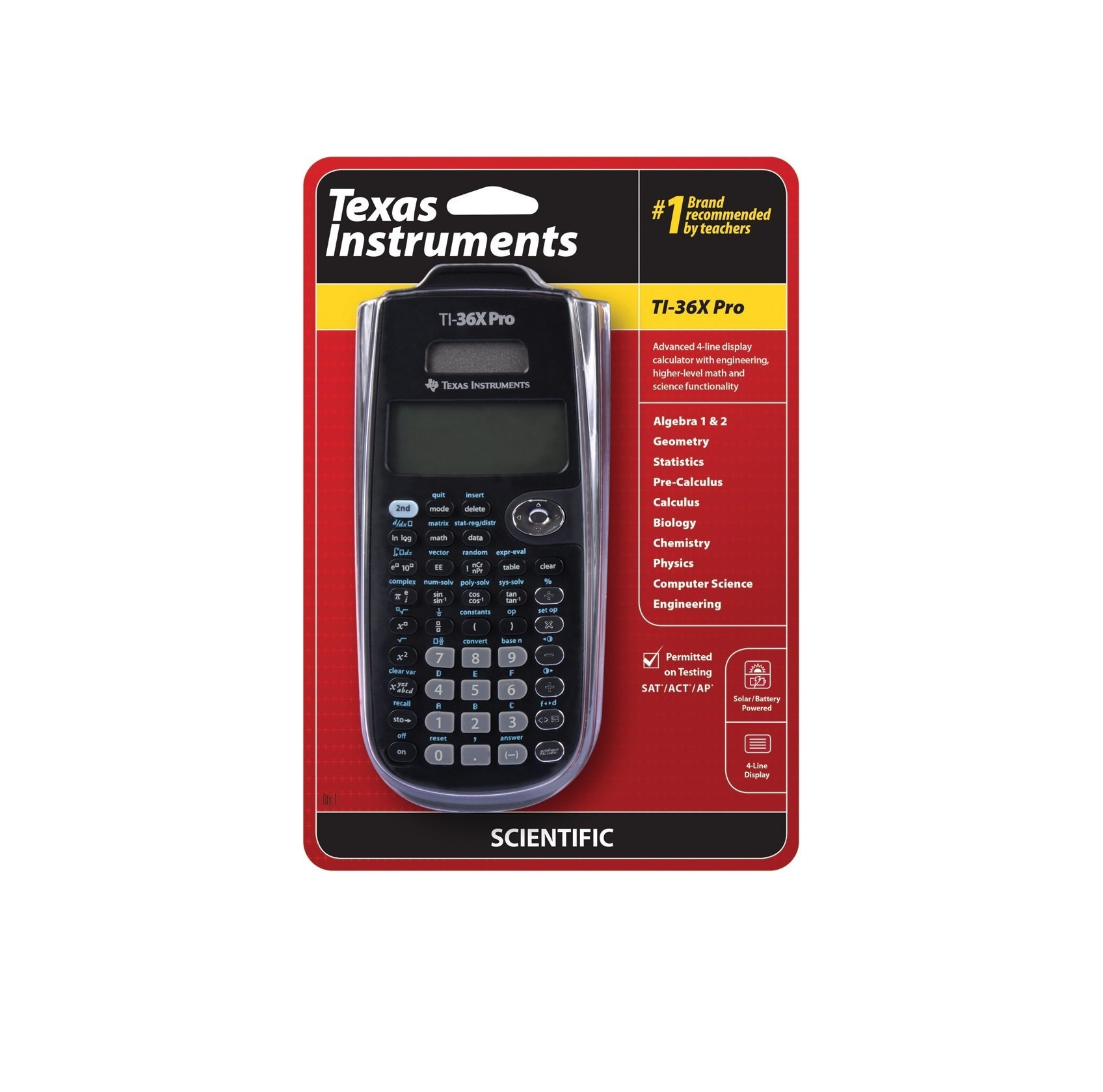Texas Instruments TI-36X Pro is TIs latest and most advanced scientific calculator features a high-quality MultiView display and MathPrint capability. Enhanced math functionality makes it ideal for computer science and engineering courses.