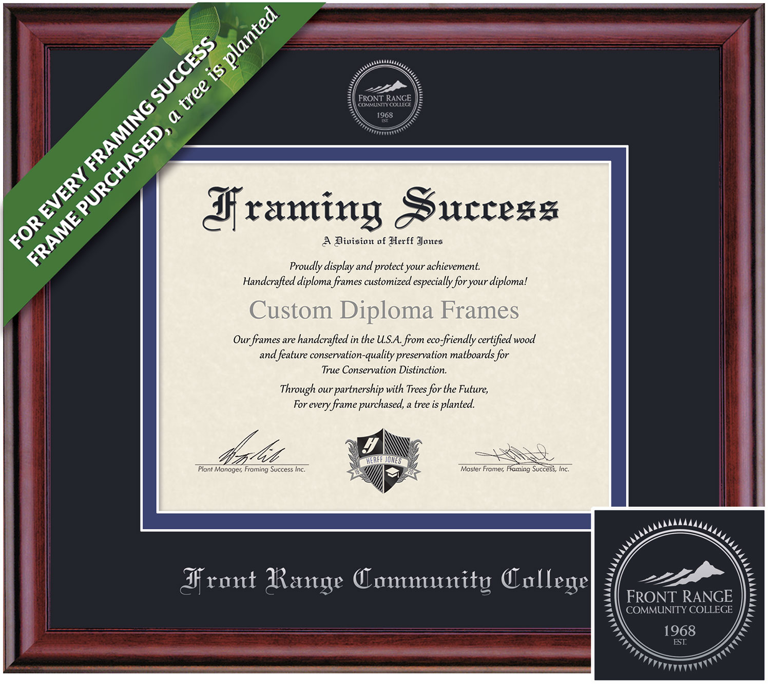 Framing Success 8.5 x 11 Classic Silver Embossed School Seal Associates Diploma Frame