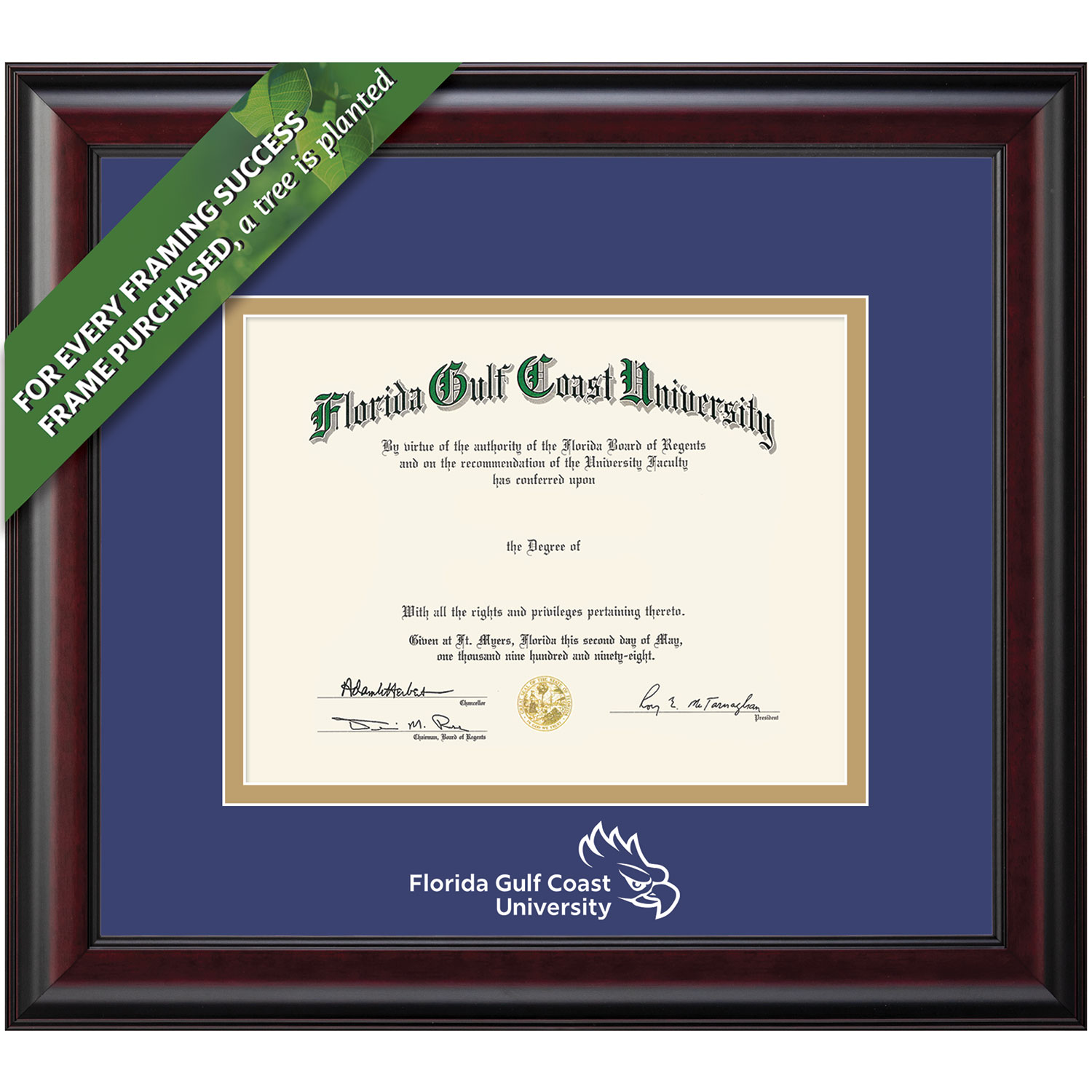 Framing Success 8.5 x 11 Classic White Embossed School Name Bachelors Diploma Frame