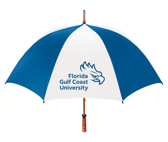 Florida Gulf Coast Eagles 7100 EMB 62" WOOD SHAFT UMB SOLID 2T 1C