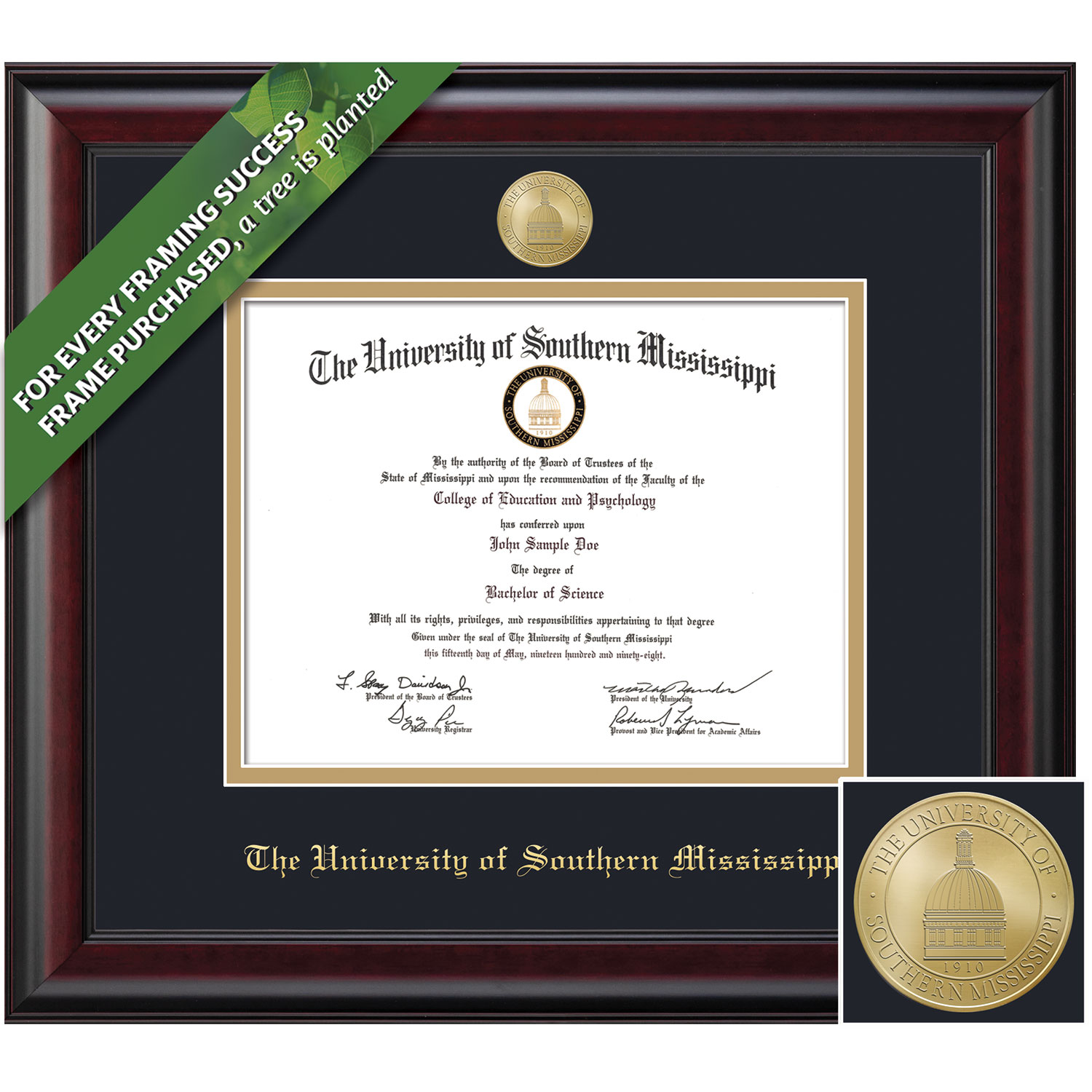 Framing Success 8.5 x 11 Classic Gold Medallion Bachelors, Masters, PhD Diploma Frame