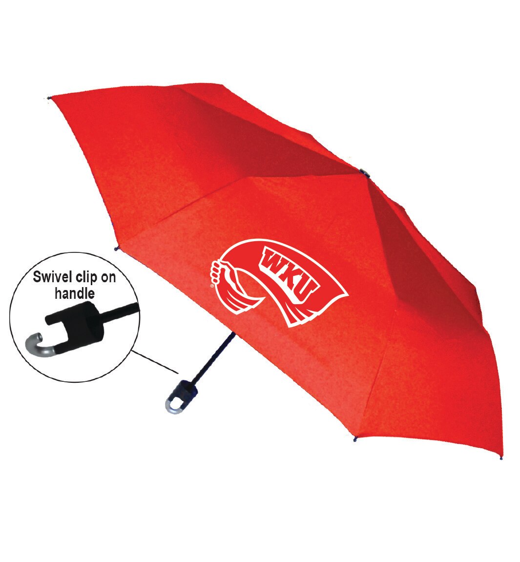 "Storm Clip" Mini Folding Emblematic Solid Umbrella 42" Coverage