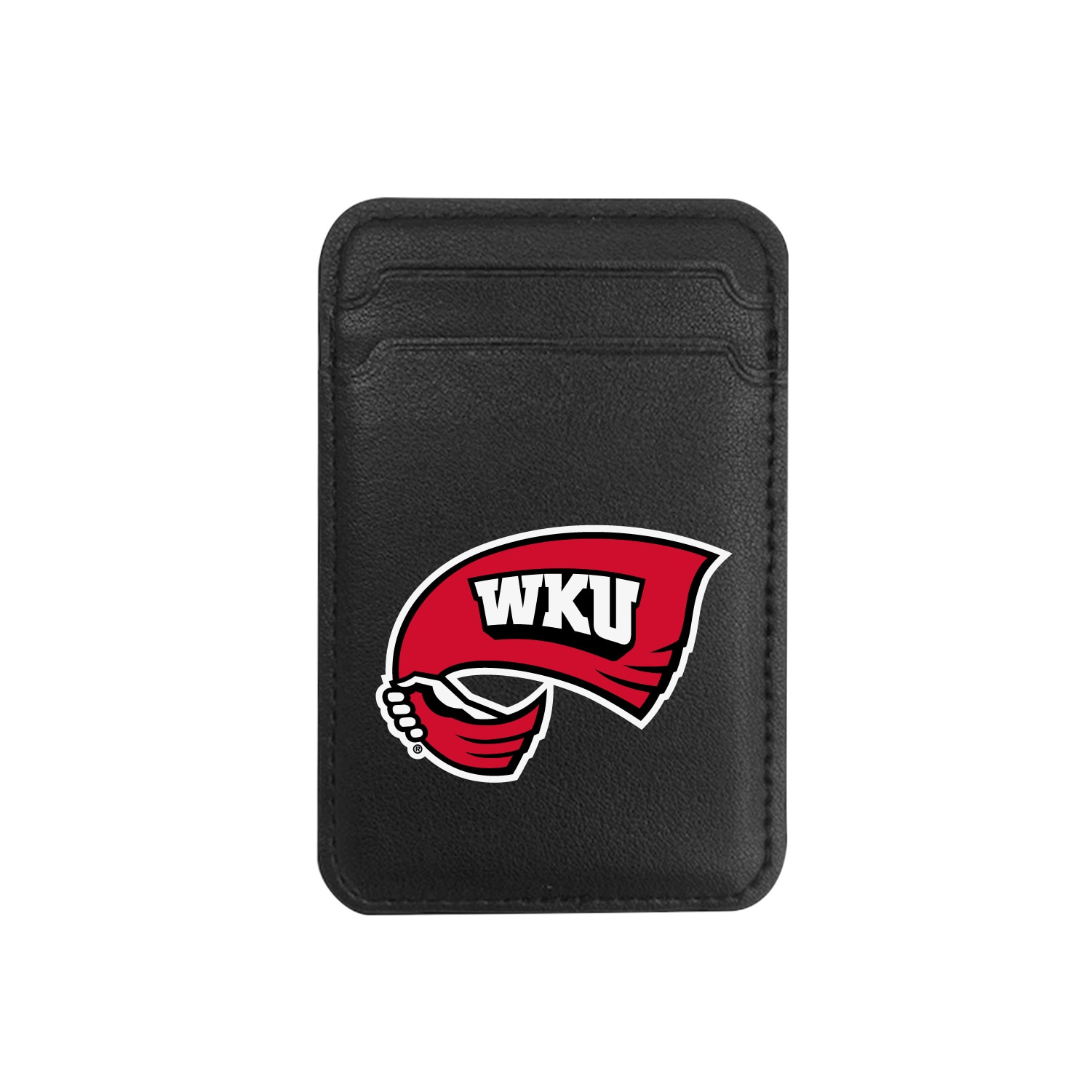 Western Kentucky University - Leather Wallet Sleeve (Top Load, Mag Safe), Black, Classic V1