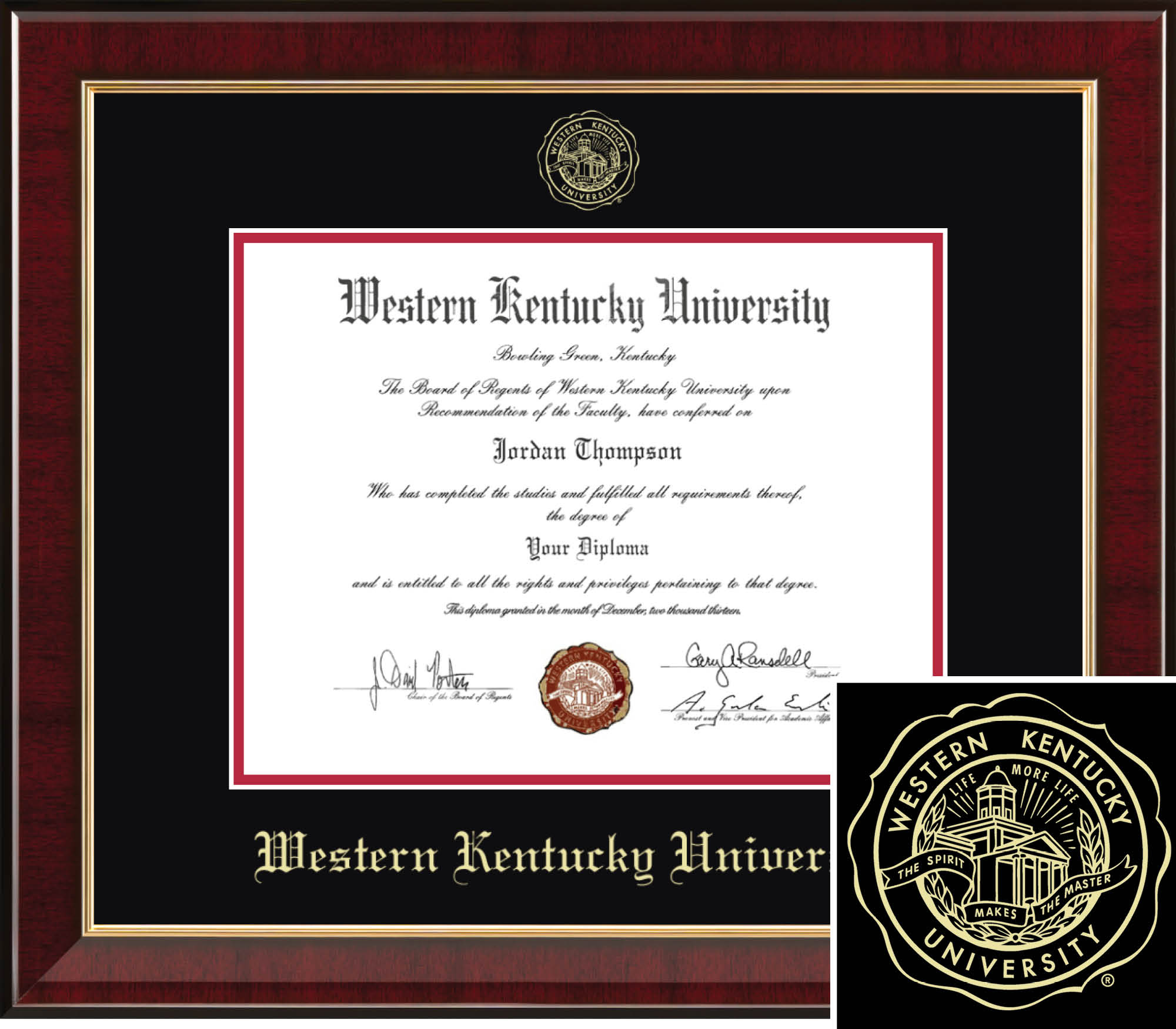 Church Hill Classics Embossed Murano 8.5x11 Cherry Diploma Frame