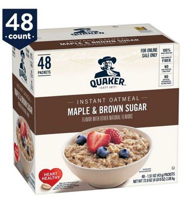Quaker Oats Oatmeal Maple Brwn Sugar Inst  48ct/1.5oz