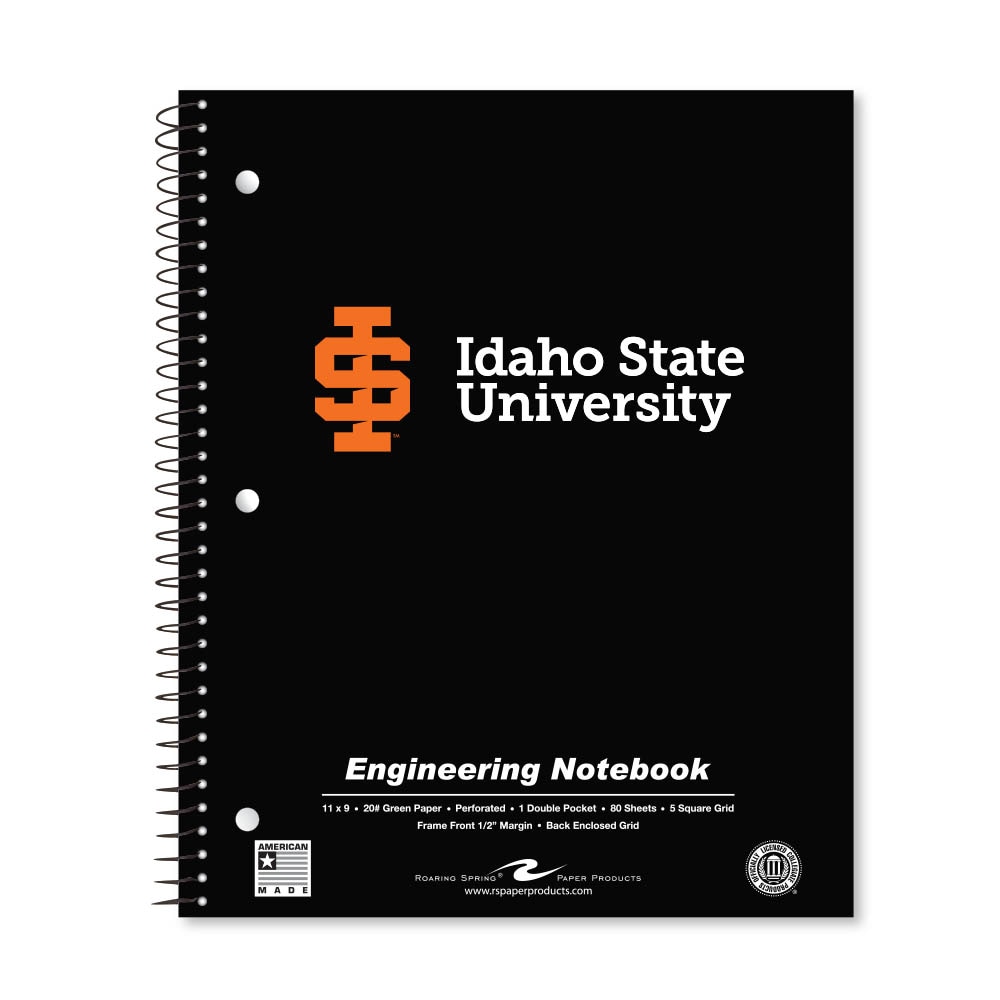 School Spirit Engineering Notebook, Green Tint 20# Paper with 1 Double Pocket