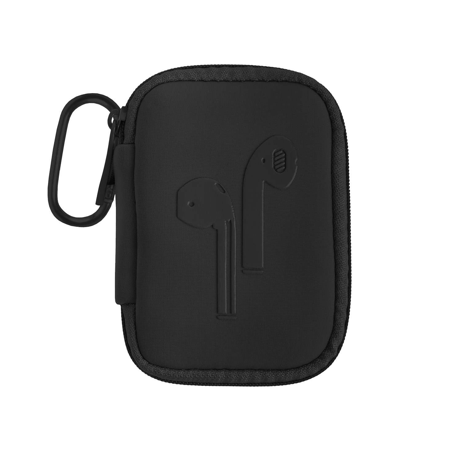 Everleigh Ear Bud Case with Carabiner- Black