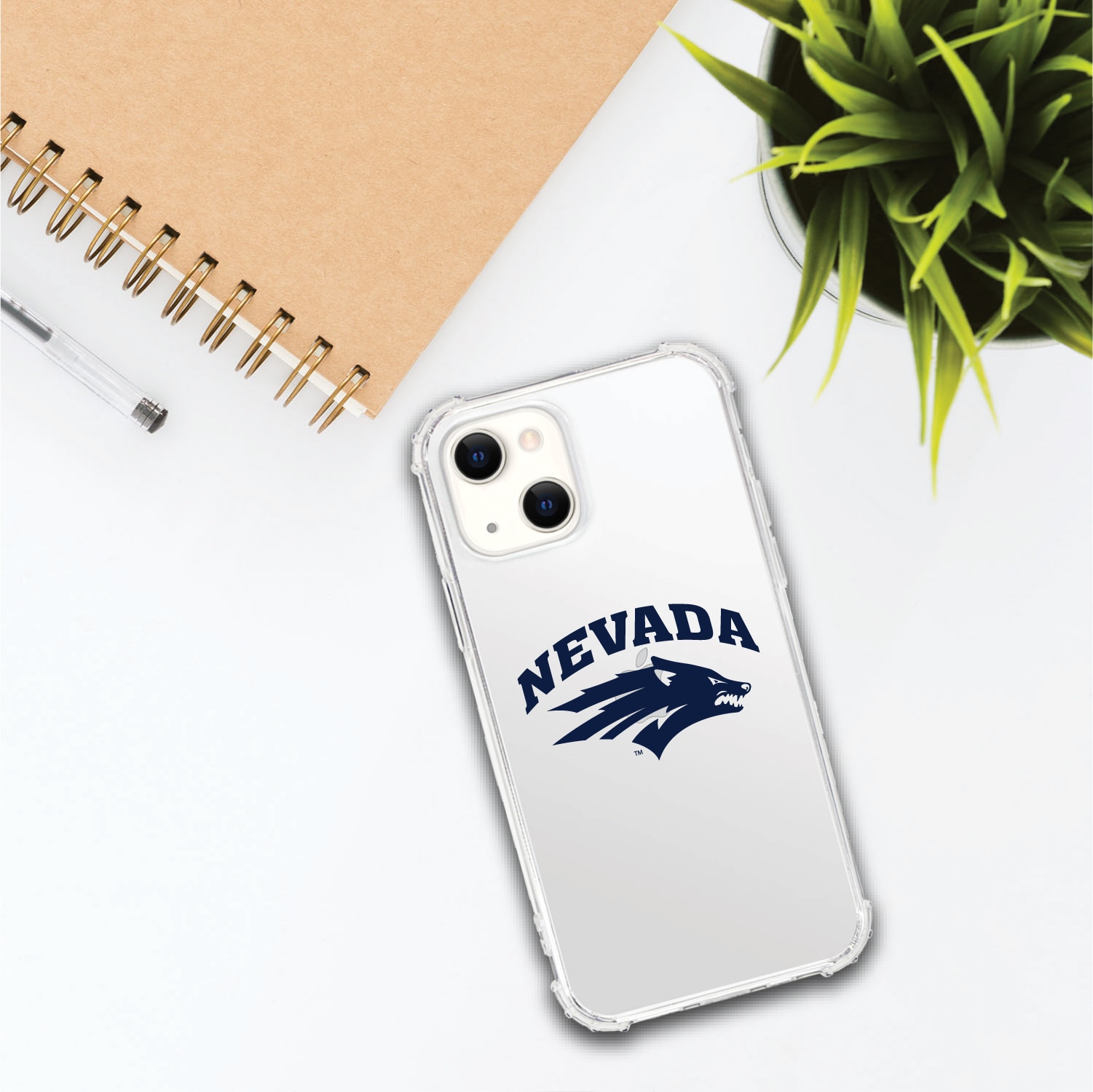 University of Nevada Wolf Pack Clear Tough Edge Phone Case, Classic- iPhone 13