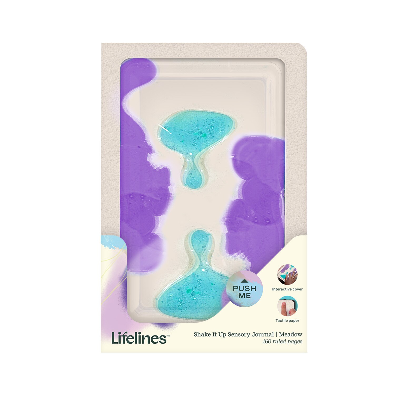 Lifelines "Shake It Up" Sensory Journal - with Tactile Cover & Embossed Paper - Purple Blue