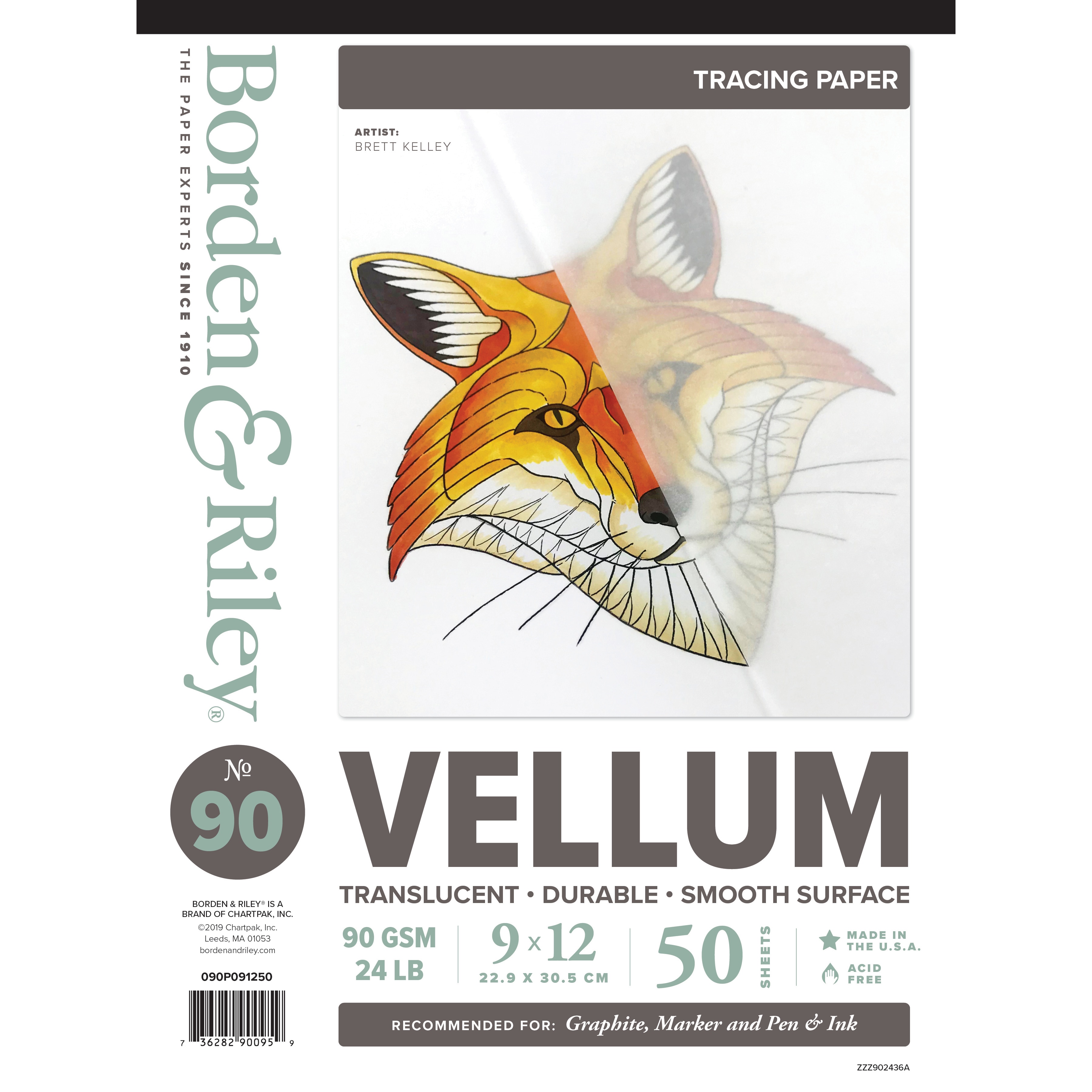 #90 Vellum Sheer Trace Med 9"x12" Pad