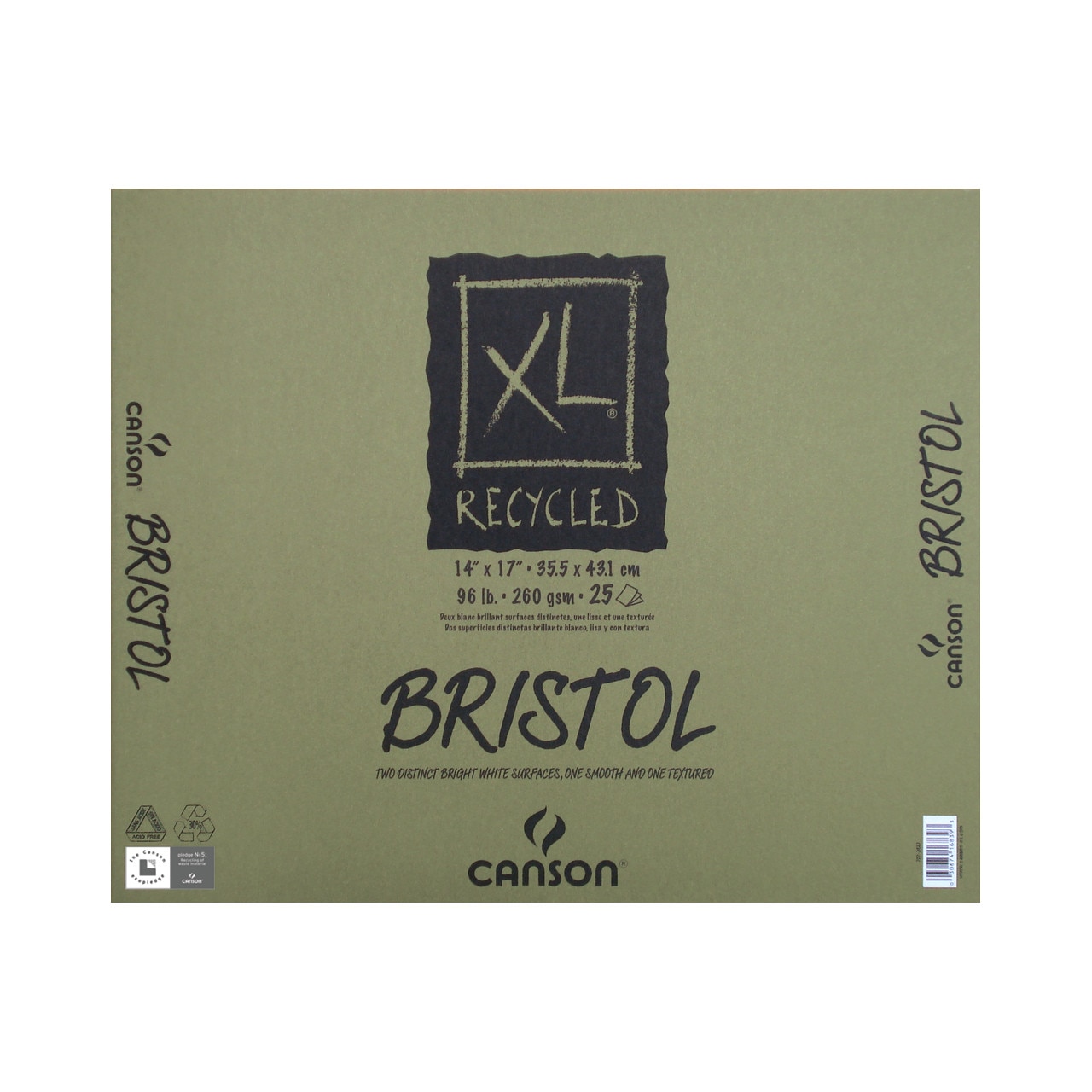 Canson XL Recycled Bristol Pad, 25 Sheets, 14" x 17"