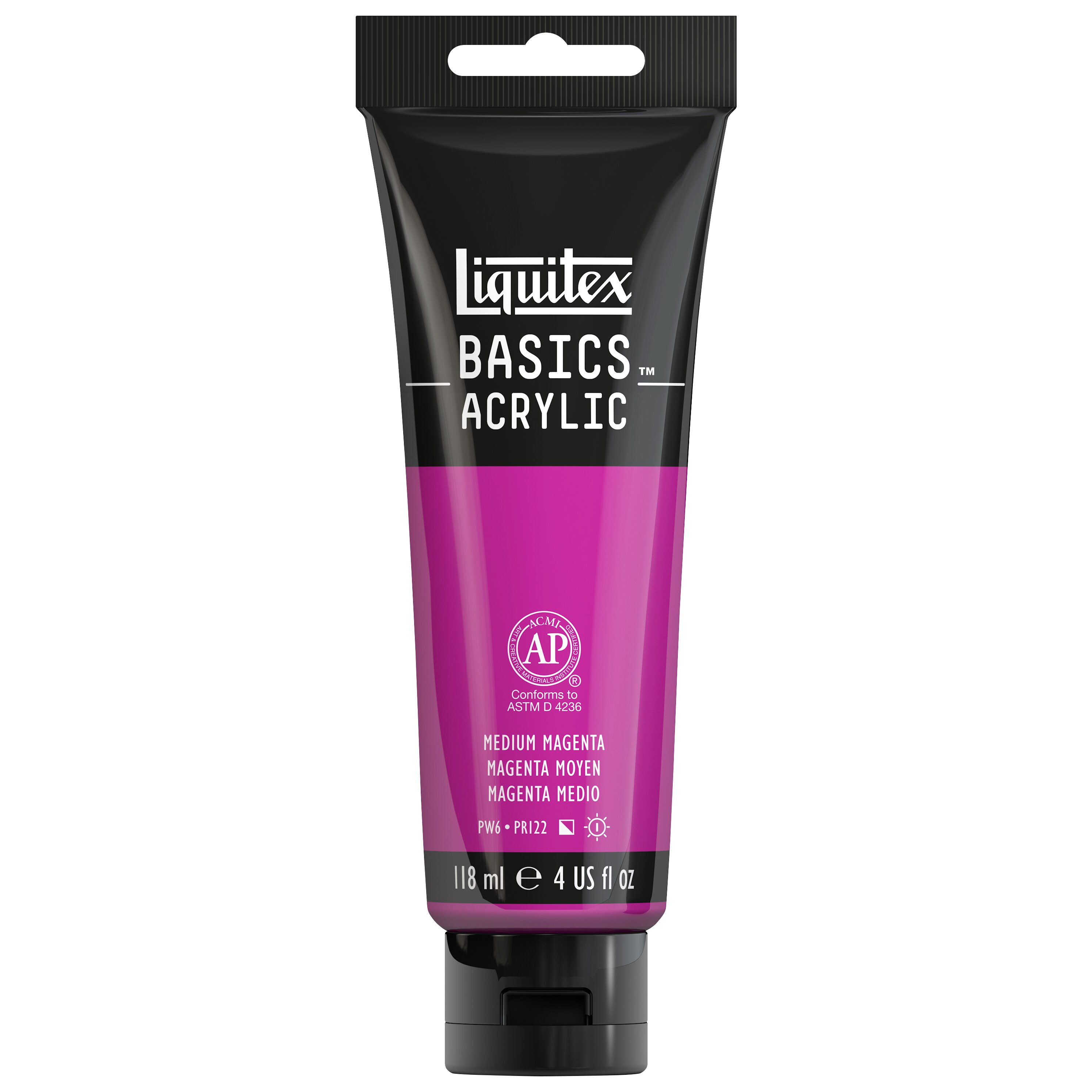 Liquitex BASICS Acrylic Color, 4 oz. Tube, Medium Magenta