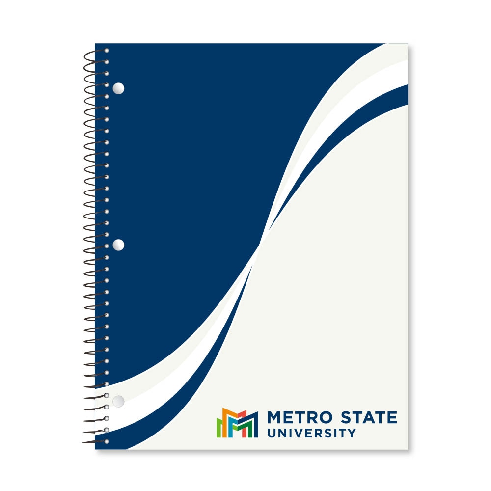 Digi Curve Divide 1 Subject 11"x8.5" 70 Count College Ruled Spiral Notebook