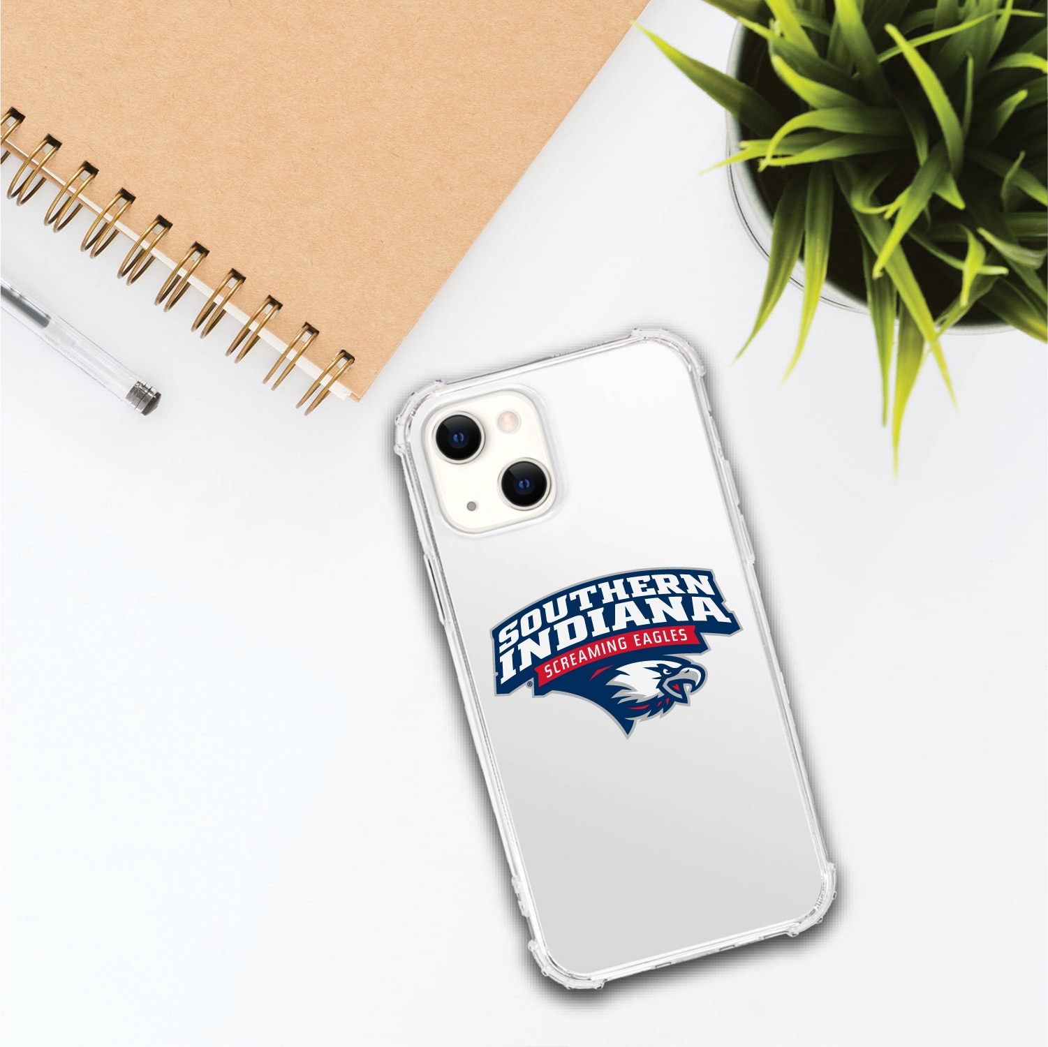 University of Southern Indiana Screaming Eagles Clear Tough Edge Phone Case, Classic- iPhone 13