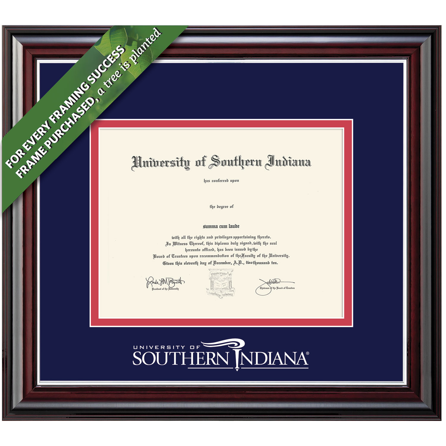 Framing Success 8.5 x 11 Jefferson White Embossed School Name Bachelors Diploma Frame