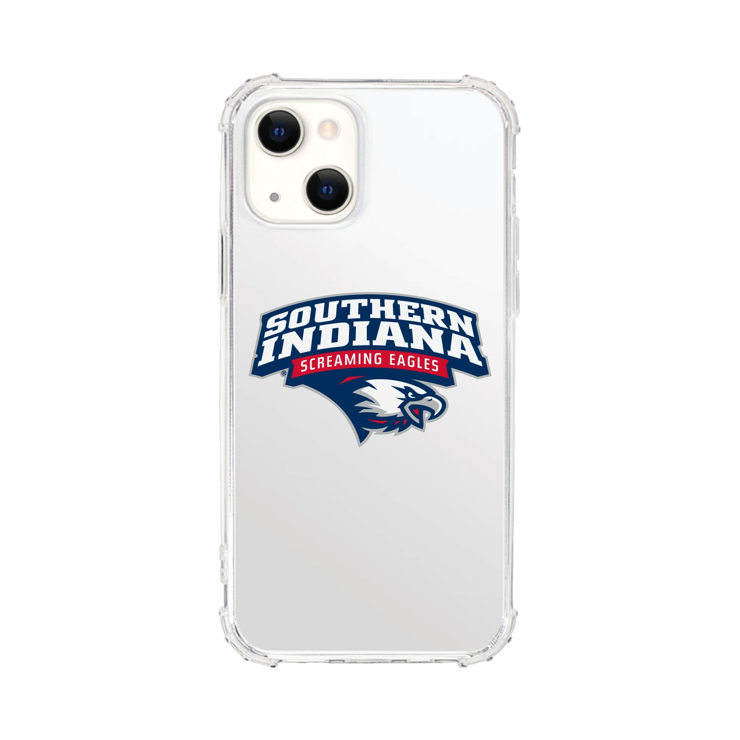 University of Southern Indiana Clear Tough Edge Phone Case, Classic V1 - iPhone 14