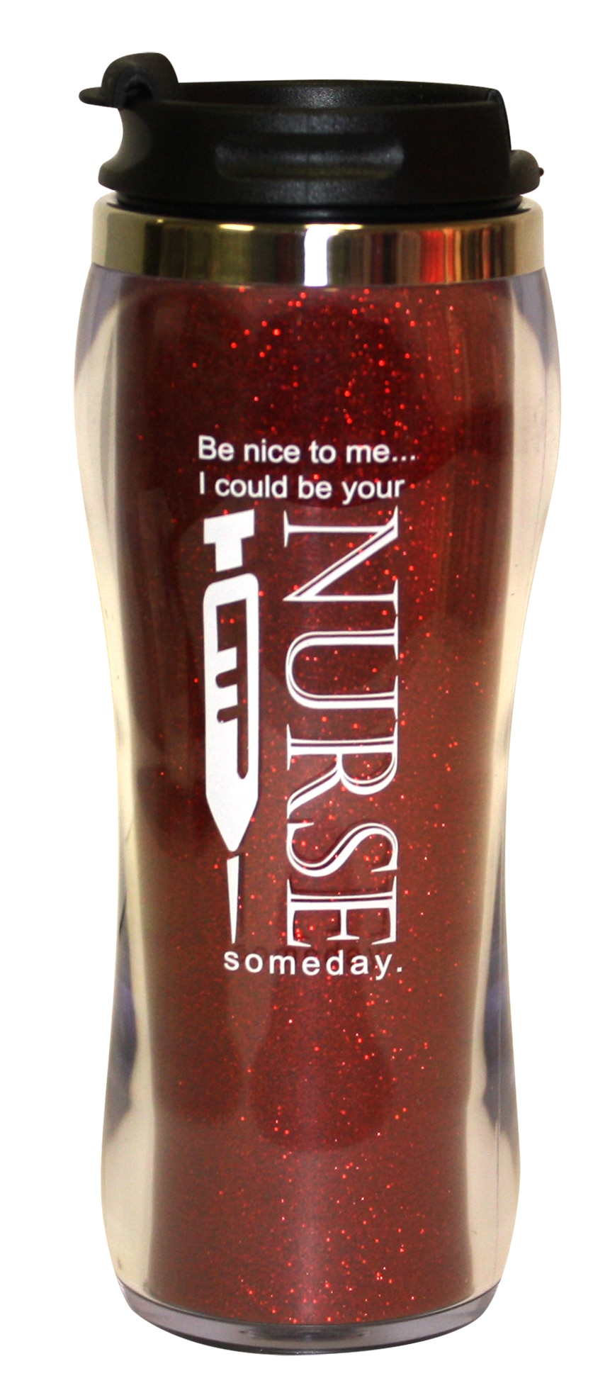 Nurse's Be Nice Glitter Tumbler