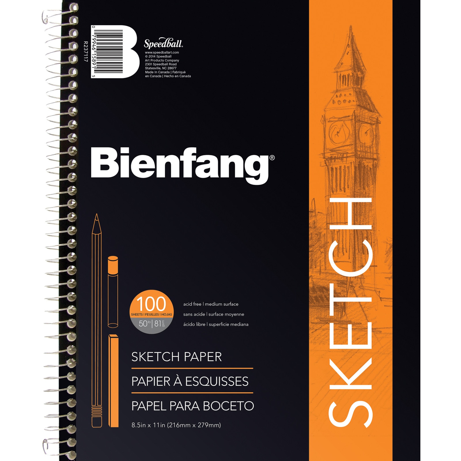 Bienfang Sketching Paper Pad, 8.5" x 11"