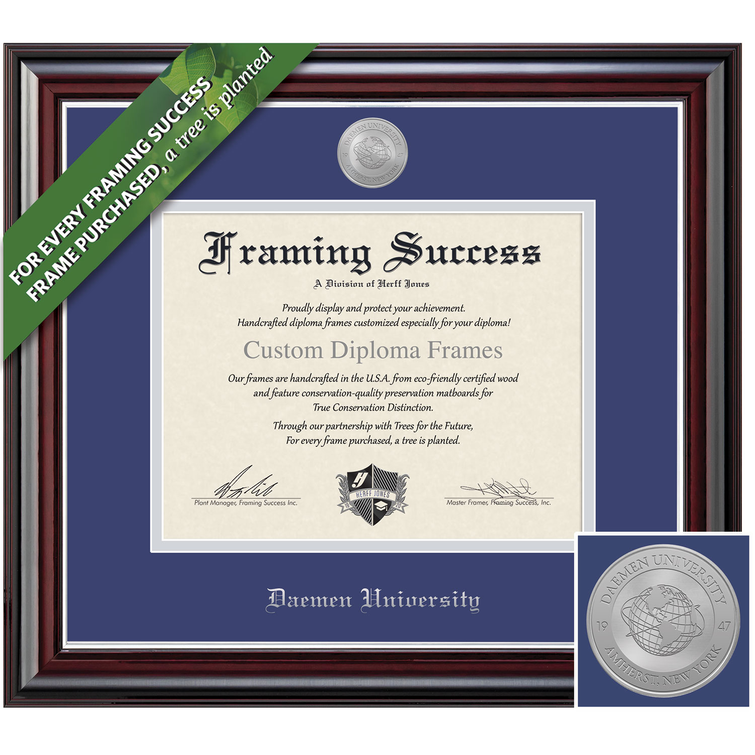 Framing Success 8 x 10 Jefferson Silver Medallion Bachelors, Masters Diploma Frame