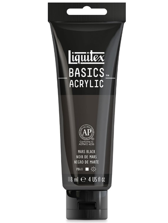 Liquitex BASICS Acrylic Color, 4 oz. Tube, Mars Black