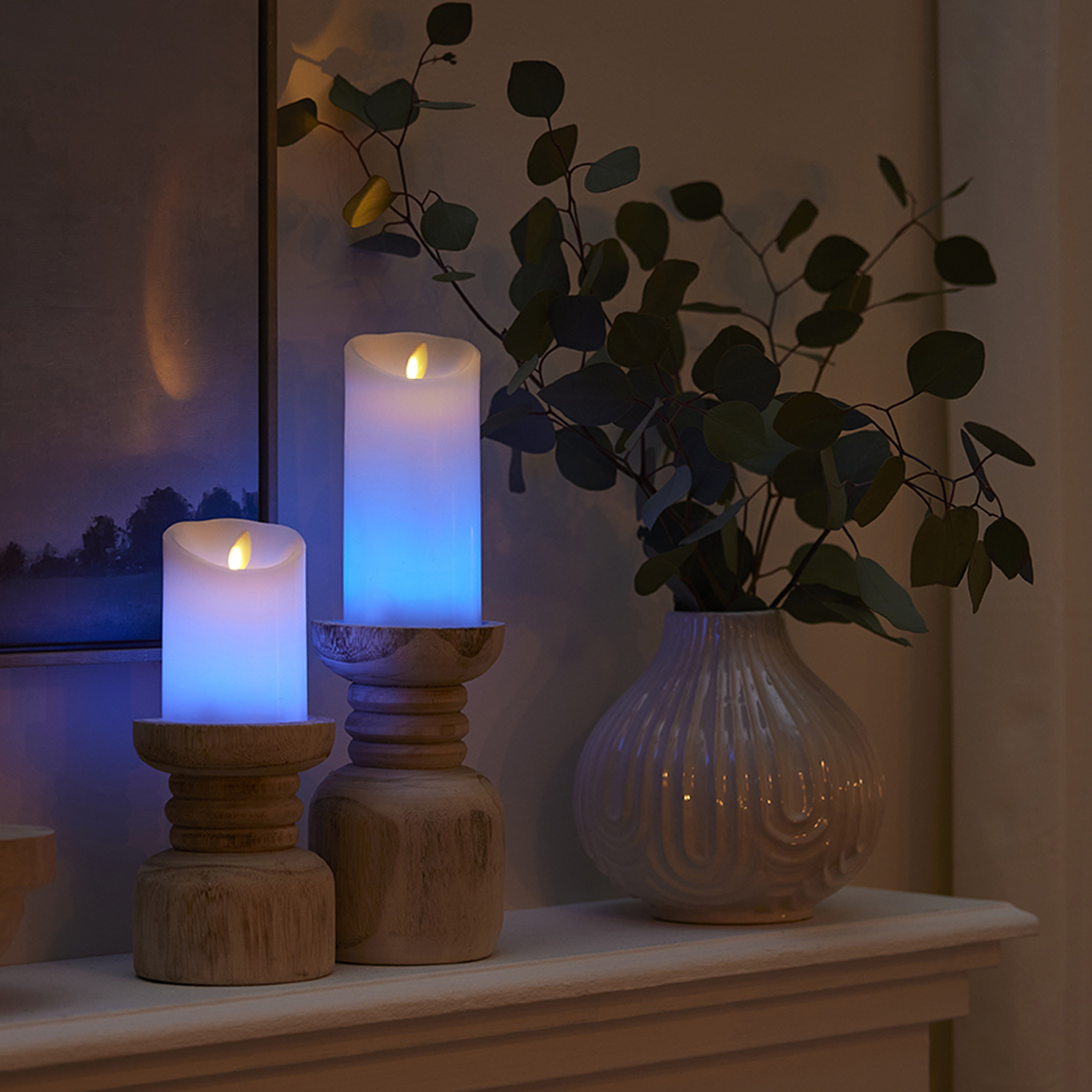 Luminara Flameless Color Changing Candle Pillar w/Remote Scallop Top - 3" Width