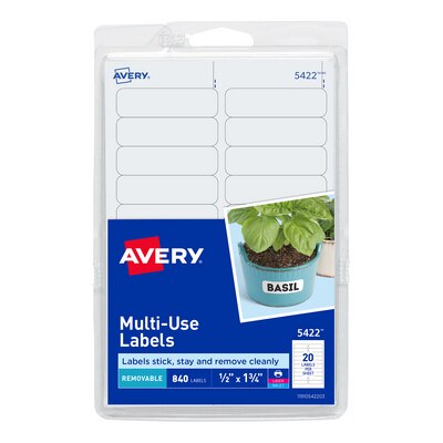 Avery White Removeable Rectangle Label