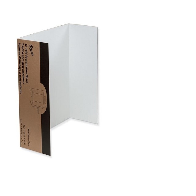 Pacon Colored Trifold Presentation Board - 48" x 36" White