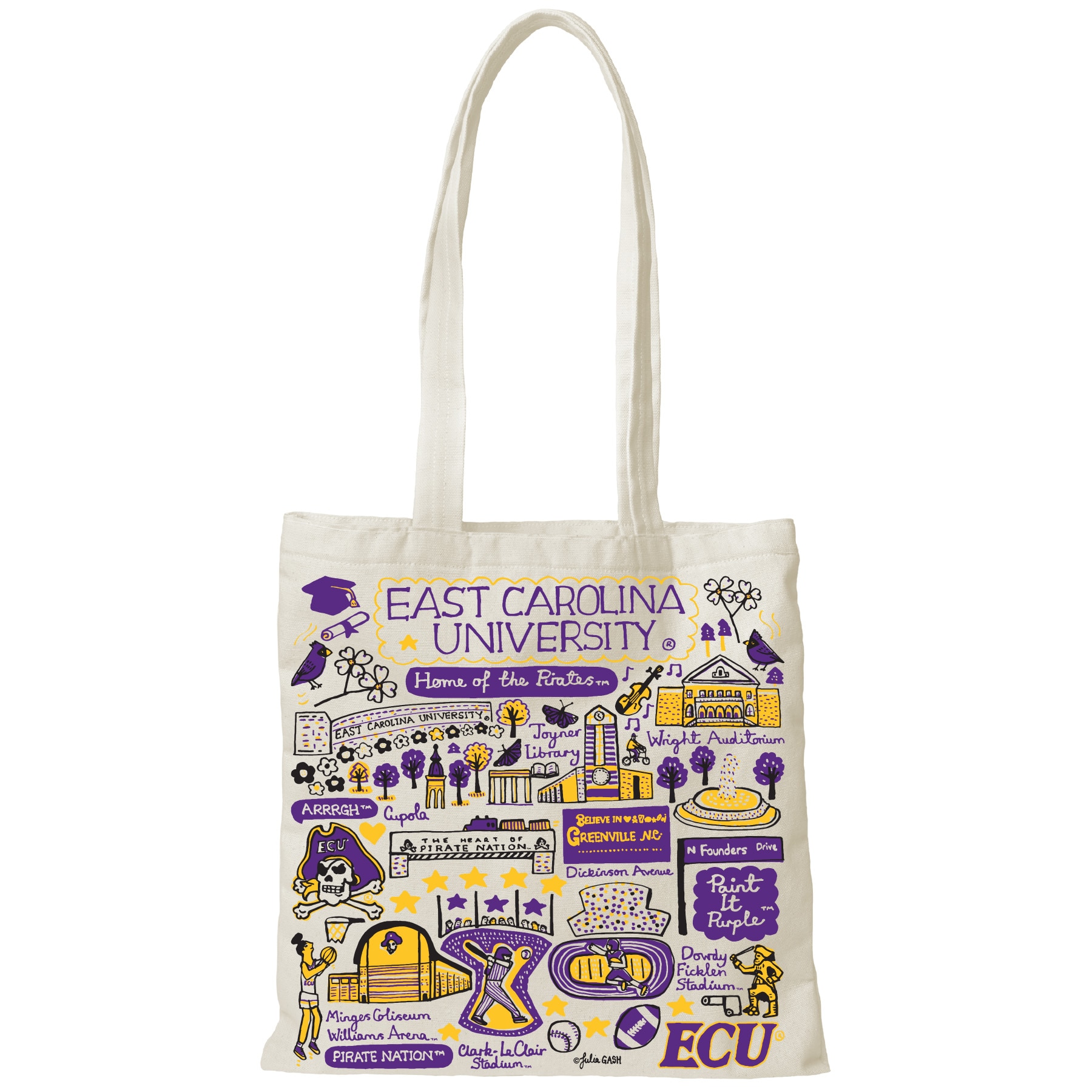 East Carolina Pirates Julia Gash Tote canvas Backpacks and Bags