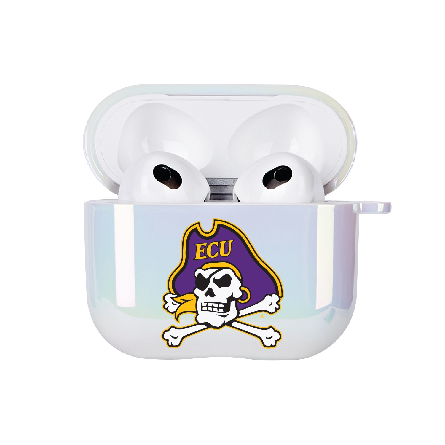 East Carolina University - Airpod 3rd Gen Case (TPU), Iridescent White, Classic