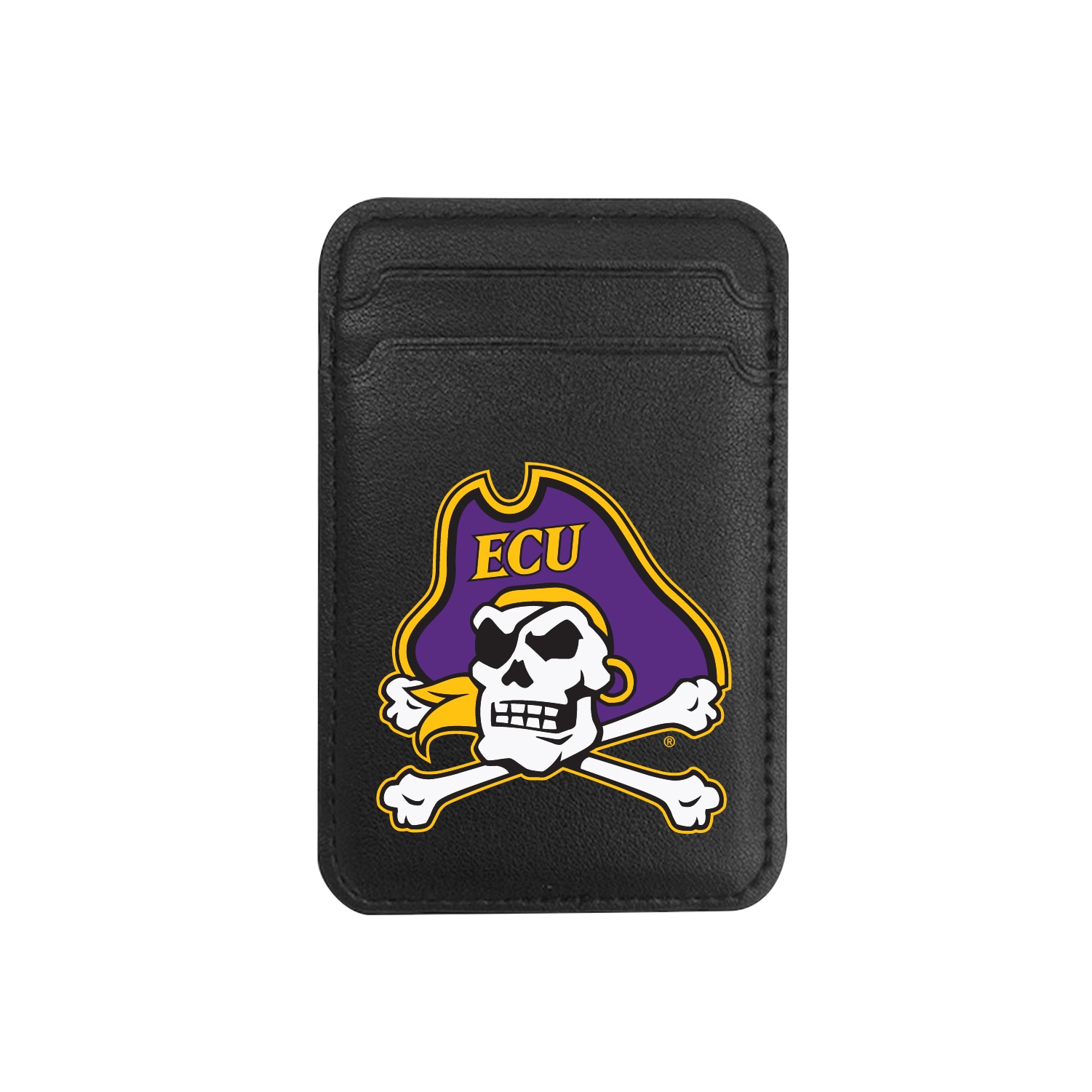 East Carolina University - Leather Wallet Sleeve (Top Load, Mag Safe), Black, Classic