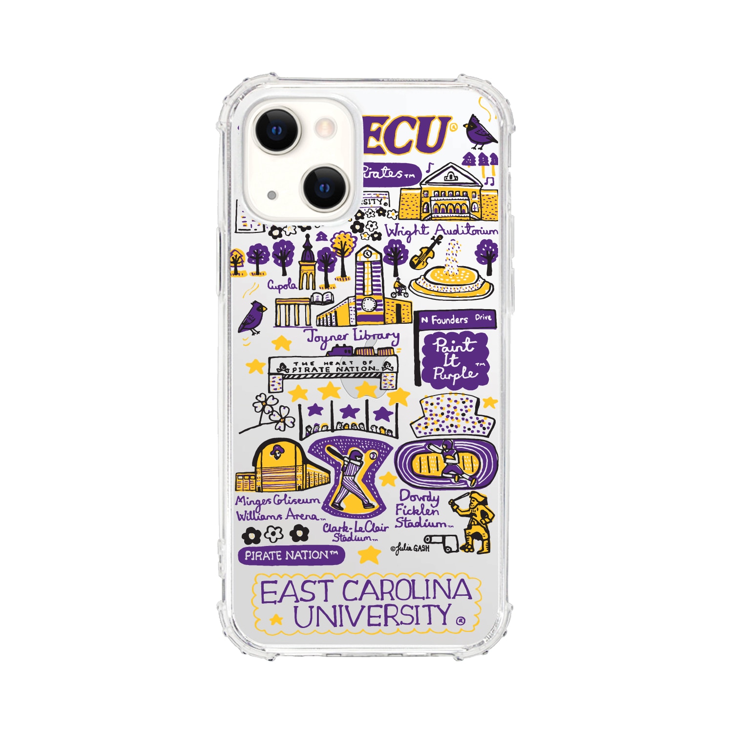 East Carolina University - Clear Tough Edge Phone Case, Julia Gash - iPhone 14